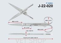 Ножницы с 2-мя остр. концами прямые, 14,5 см  J-22-020